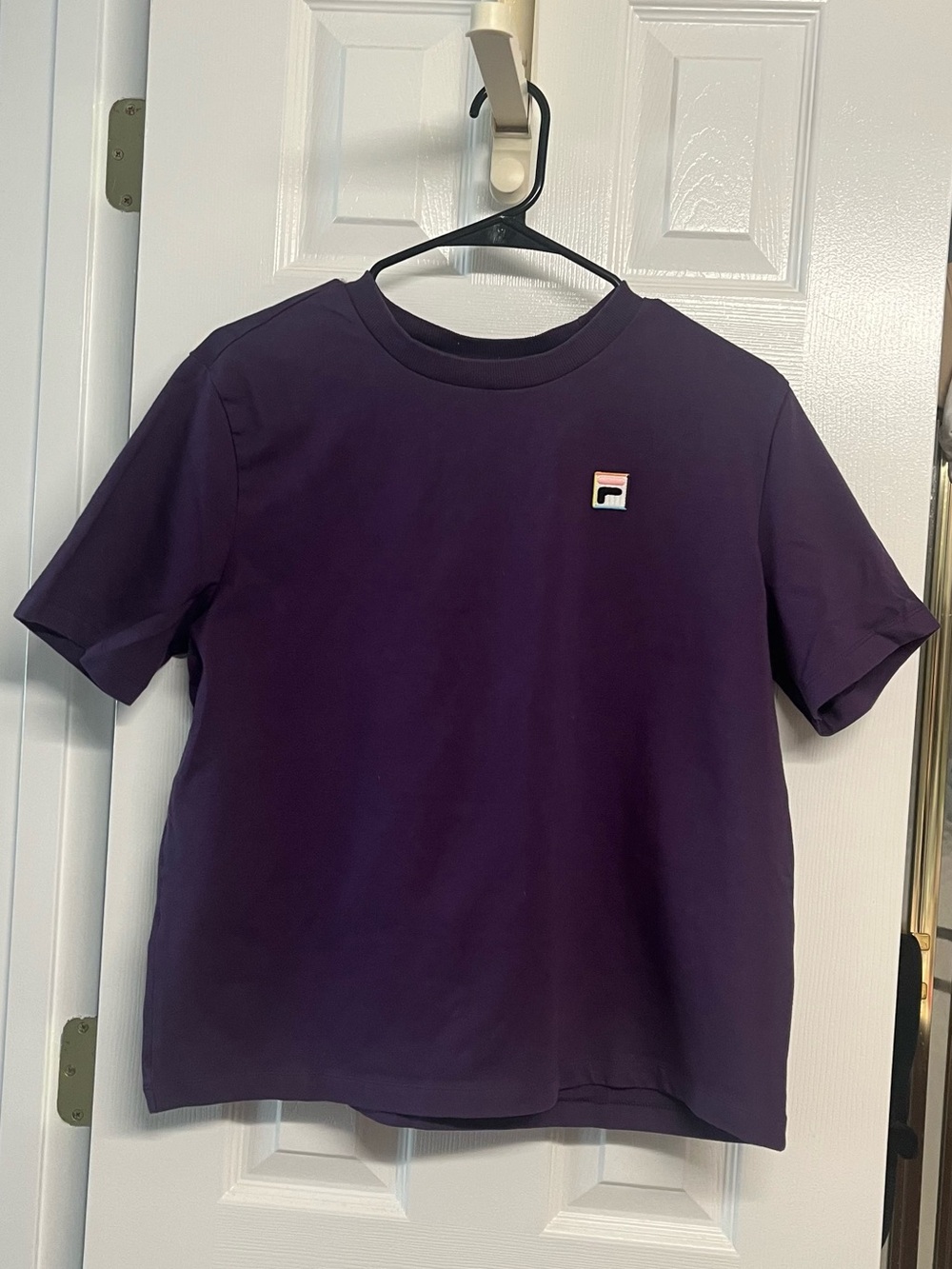 Fila Purple Short Sleeve Crew Tee with Small Logo Patch